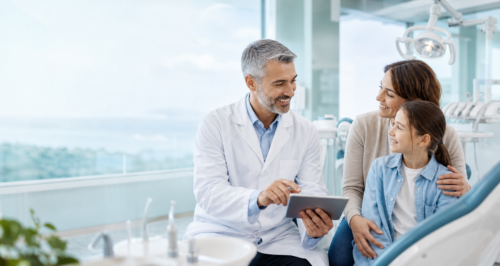 Dentist consulting an international patient in a modern Da Nang clinic